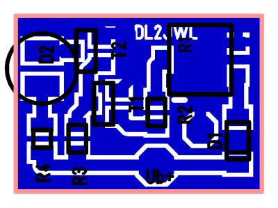 Abb. 4 - Vollständiges Layout inklusive GND-Flächen